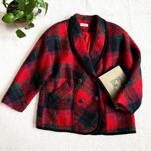 Vintage 80s Plaid Oversized Blazer